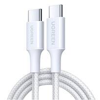 Кабель UGREEN L501 Braided USB-C - USB-C 60W PD 2м (Белый)