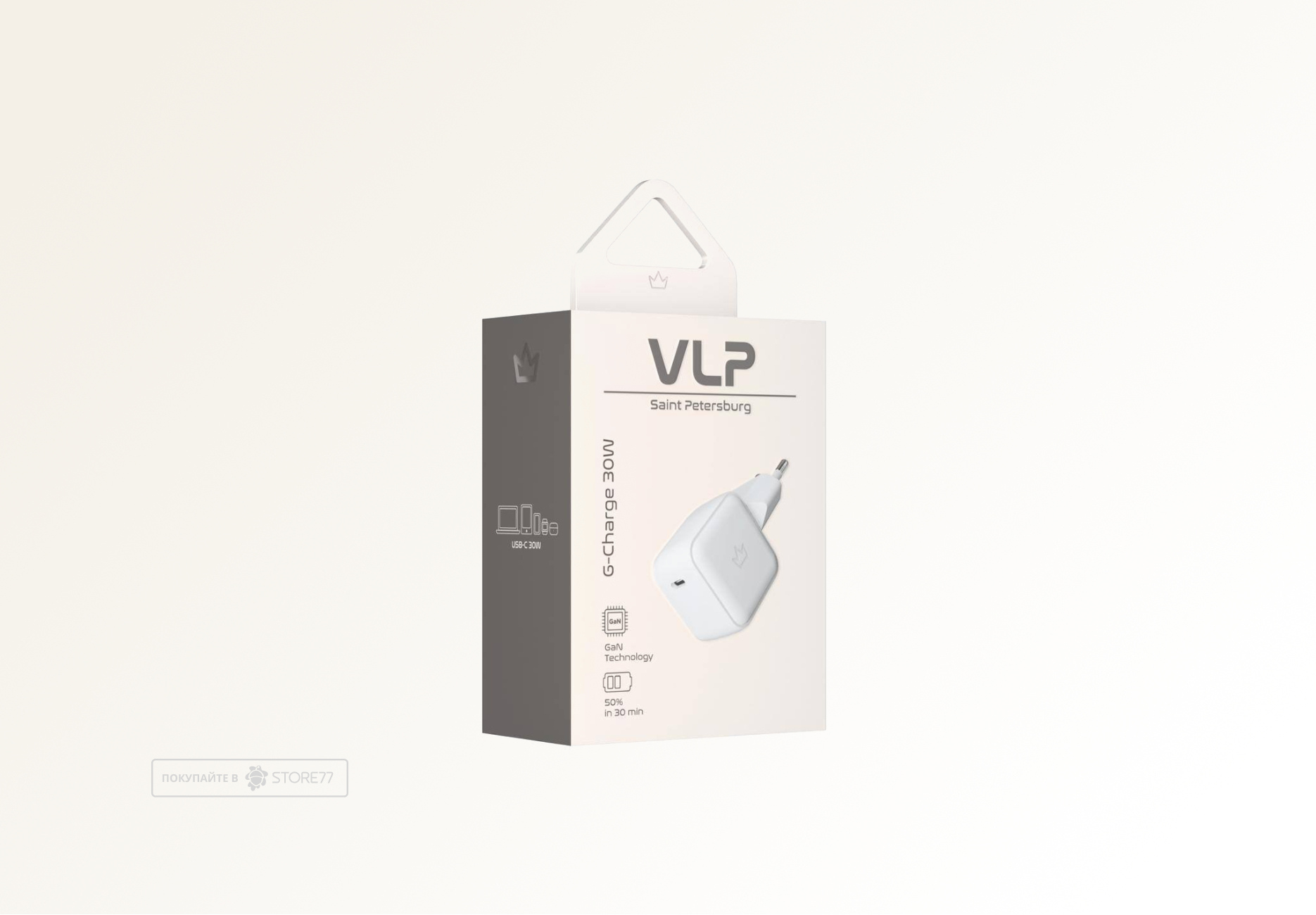 Сетевое зарядное устройство VLP G-Charge 30W Gan USB-С (Белое)