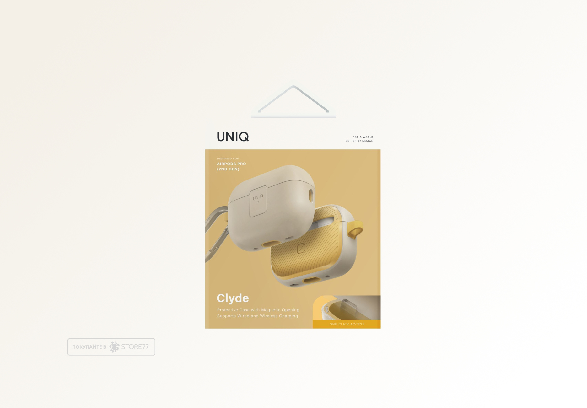 Чехол Uniq для Airpods Pro 2 Clyde (Бежевый/Желтый)