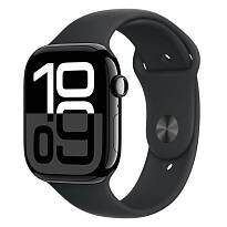 Часы Apple Watch Series 10 46mm Jet Black Aluminium Case, Sport Band (Black) S/M