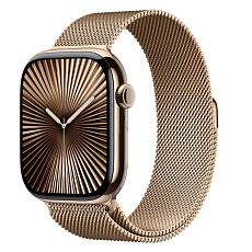 Часы Apple Watch Series 10 46mm Gold Titanium Case, Milano Loop (Gold) M/L (Уценка) 