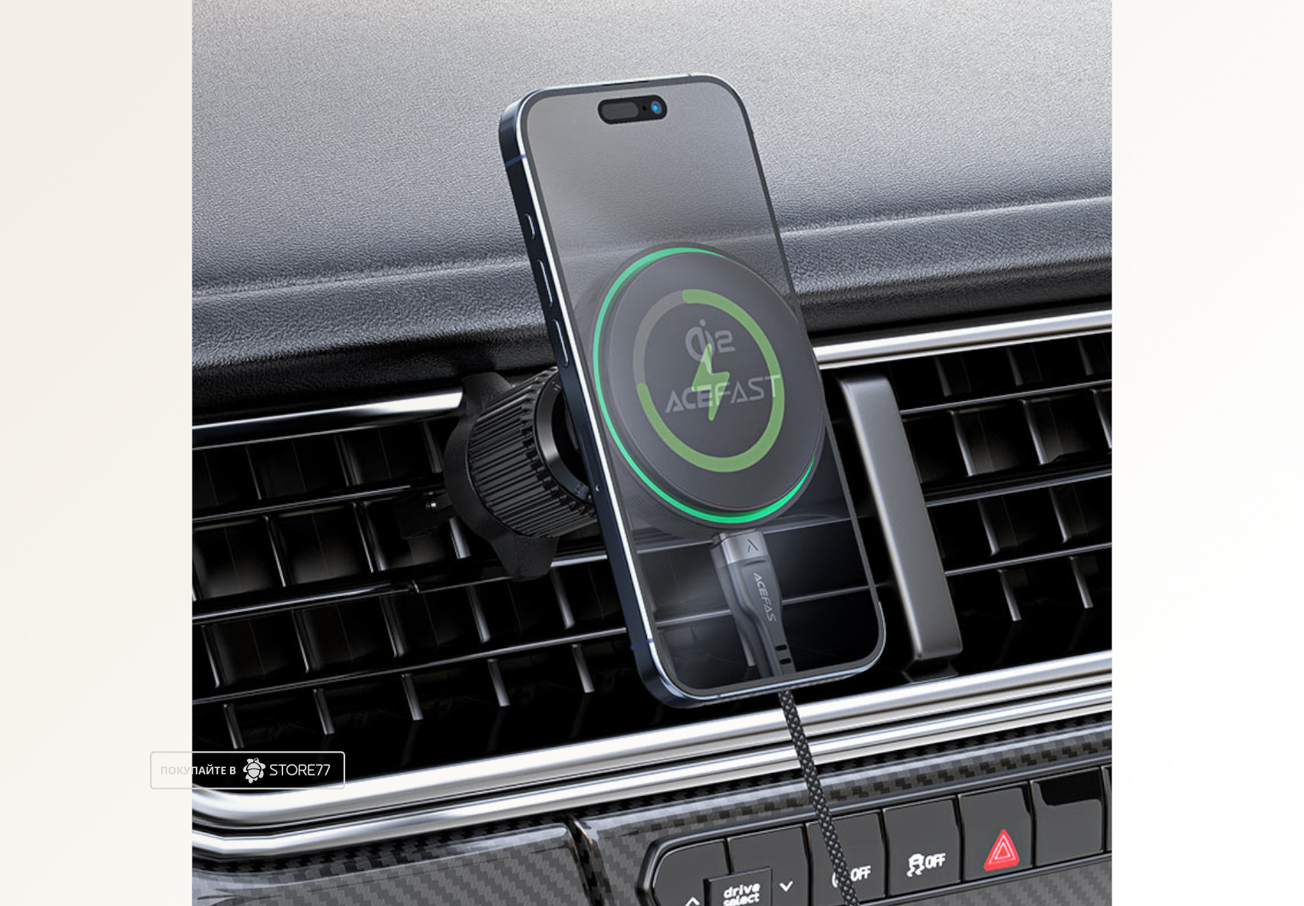 Автомобильный держатель ACEFAST D33 Magnetic Wireless Qi2 Charger 15W с MagSafe (Черный)