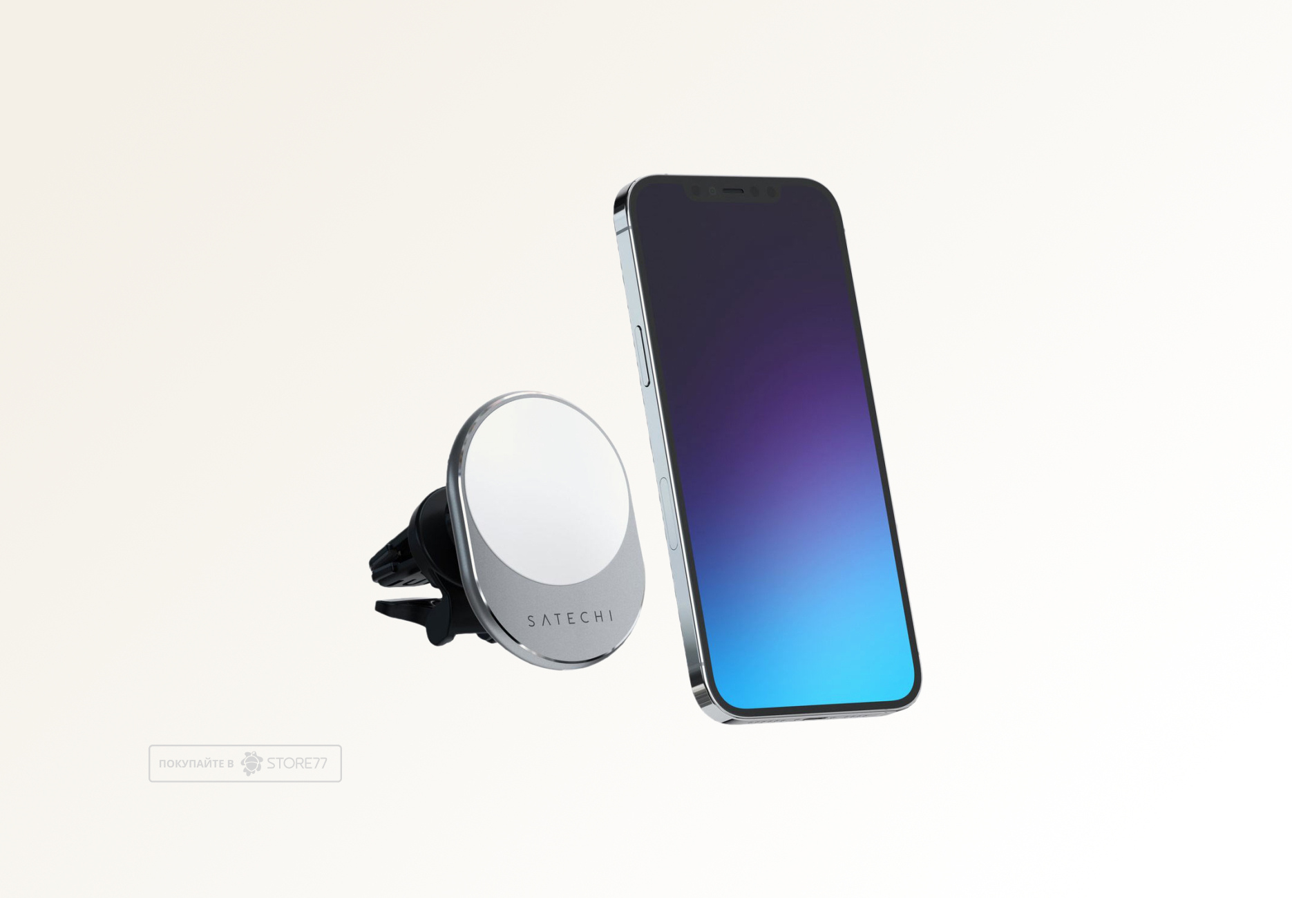 Автомобильный держатель Satechi Magnetic Wireless Car Charger (Серый космос)