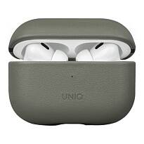 Чехол Uniq для Airpods Pro 2 Terra Genuine кожаный со шнурком (Зеленый)