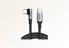 Кабель Ugreen US334 USB-C - USB-C, 100W 1м, угловой (Черный)