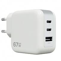 Сетевое зарядное устройство Magssory Pulse 67W Gan 2xUSB-C + USB-A (Белое)