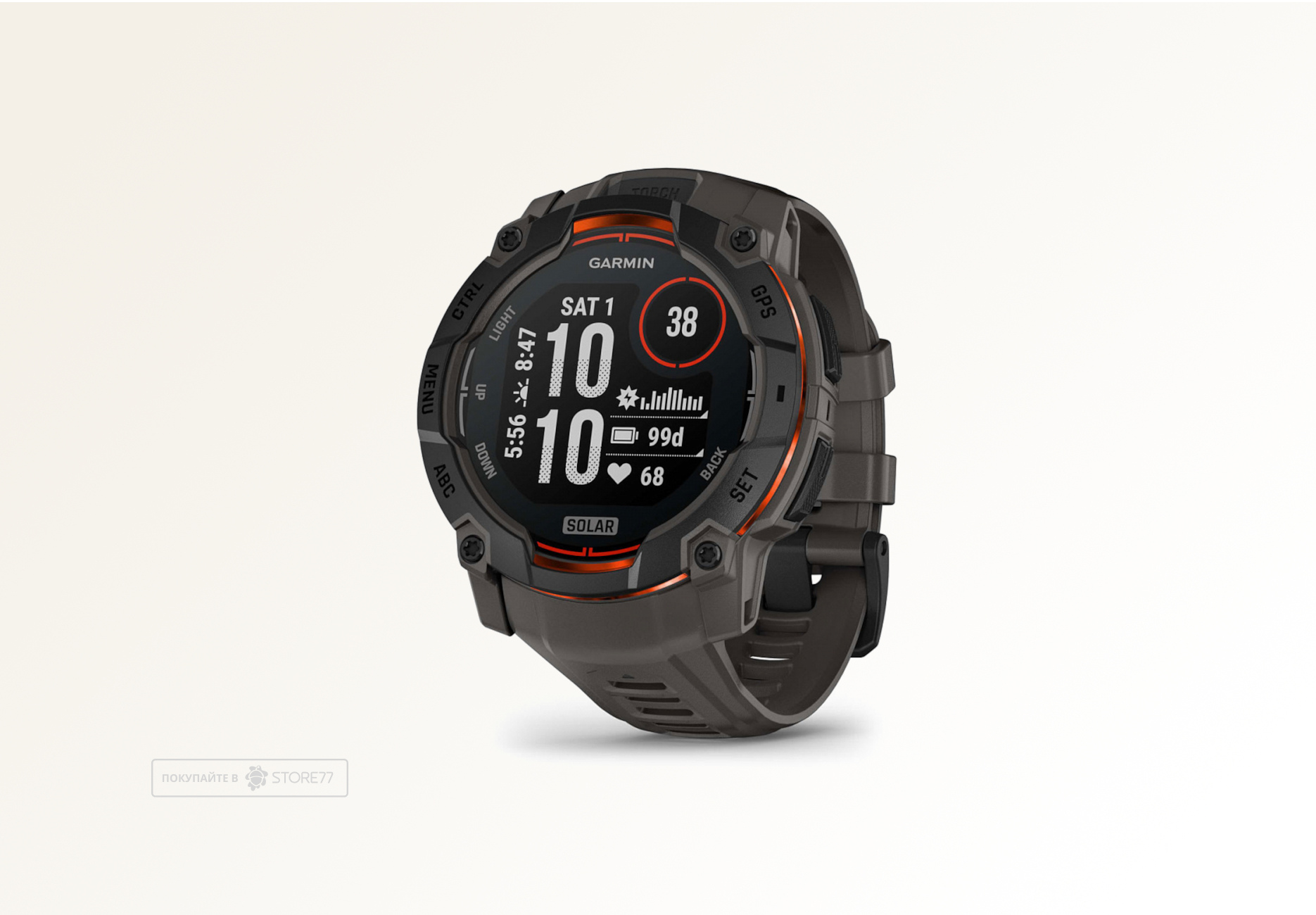 Умные часы Garmin INSTINCT 3 50 mm Solar Black/Charcoal Band
