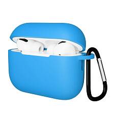 Чехол Gurdini Soft Touch для Airpods Pro 3 с карабином (Голубой)