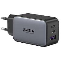 Сетевое зарядное устройство UGREEN CD244 Nexode 65W GaN 2xUSB-C + USB-A (Серое)