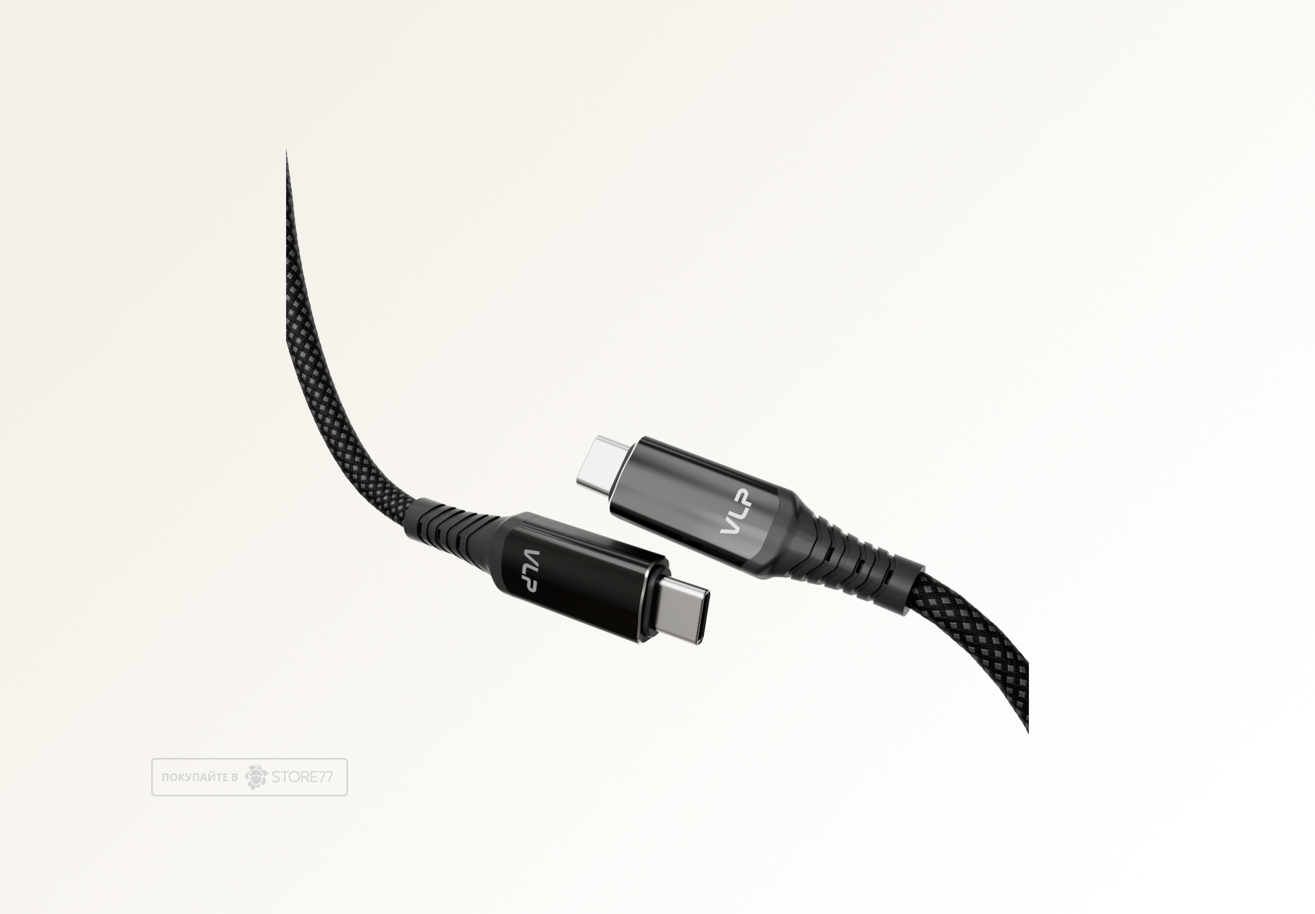 Кабель VLP Thunder Cable USB C - USB C, 240W, 1м кевларовый (Черный)