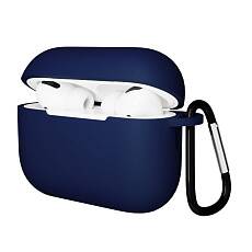 Чехол Gurdini Soft Touch для Airpods Pro 3 с карабином (Темно-синий)