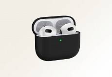 Чехол силиконовый для наушников Apple AirPods 3 (Черный)