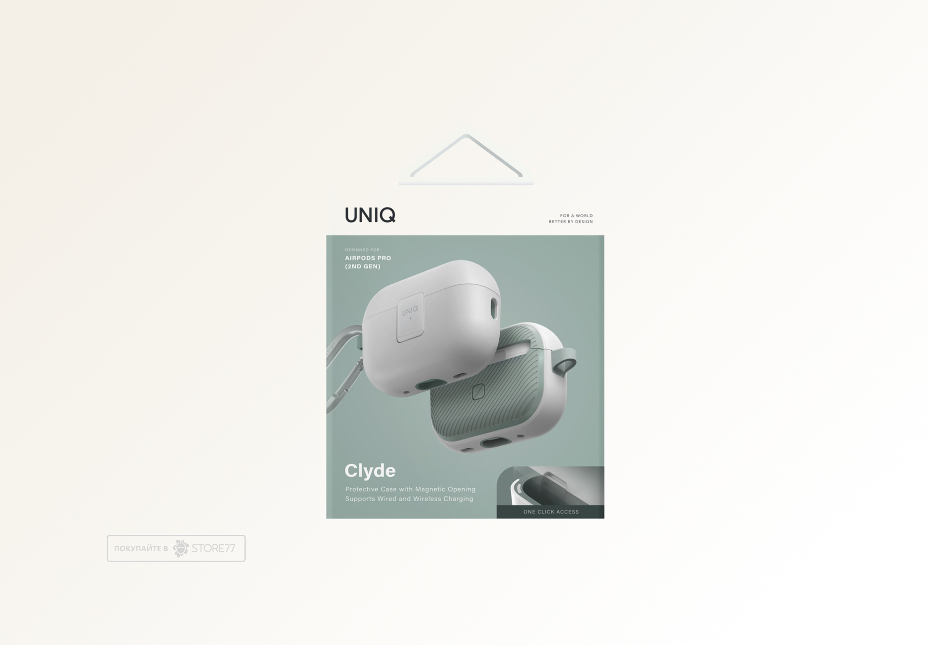 Чехол Uniq для Airpods Pro 2 Clyde (Белый/Мятный)