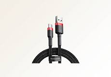 Кабель Baseus Cafule USB-A - USB-C 1m (Черный)