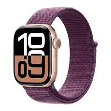 Часы Apple Watch Series 10 42mm Rose Gold Aluminium Case, Sport Loop (Plum) (Уценка)
