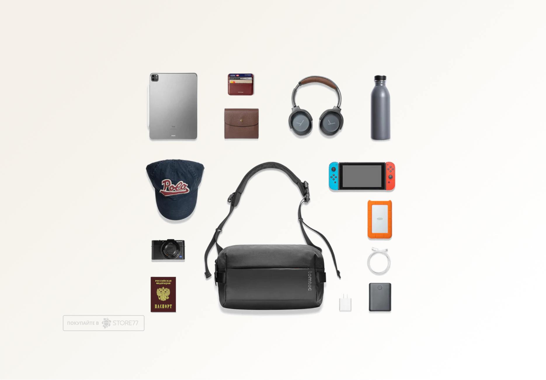 Сумка-слинг Tomtoc Explorer Sling Bag M 11" (Черная)