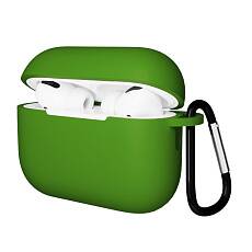 Чехол Gurdini Soft Touch для Airpods Pro 3 с карабином (Темно-зеленый)