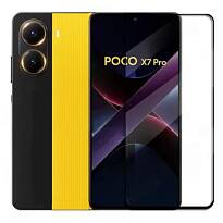 Защитное стекло для Poco X7 Pro (Черная рамка)