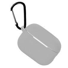 Чехол силиконовый для наушников Apple AirPods Pro 2 с карабином (Серый)
