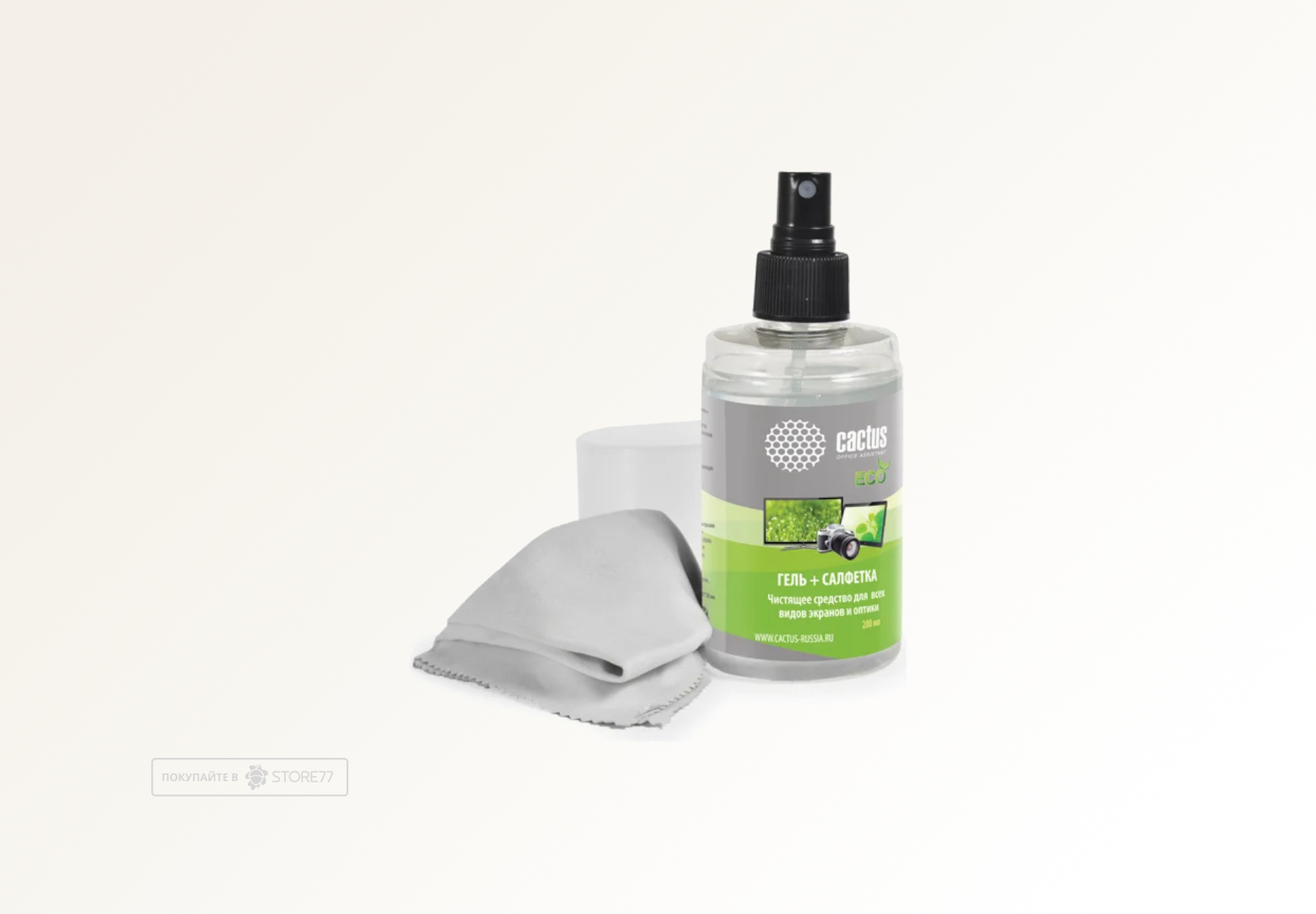 Чистящий набор Сactus (салфетка + гель) для экранов 200мл