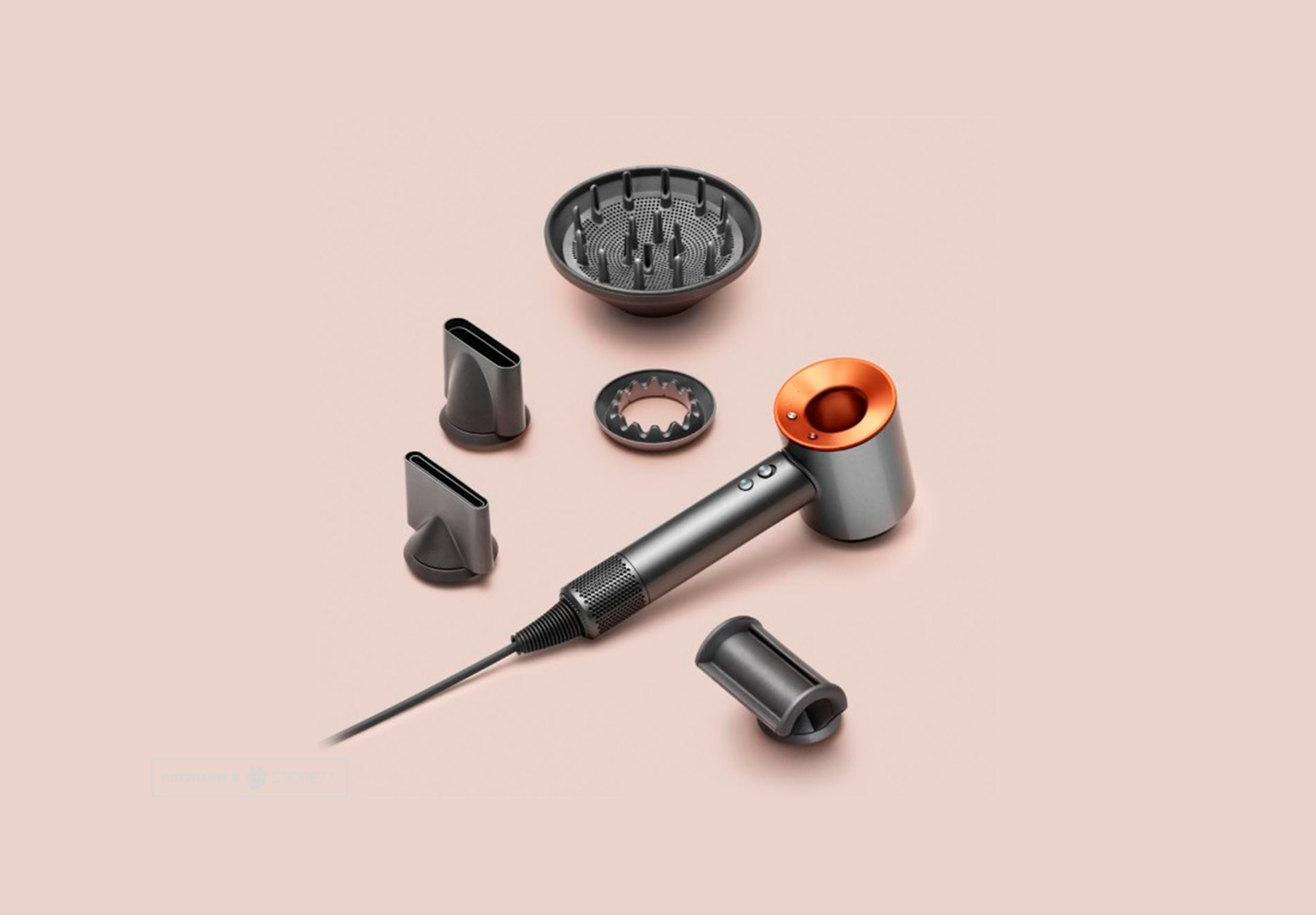 Фен Dyson Supersonic HD07 (Яркий никель/Медный) Вилка EU