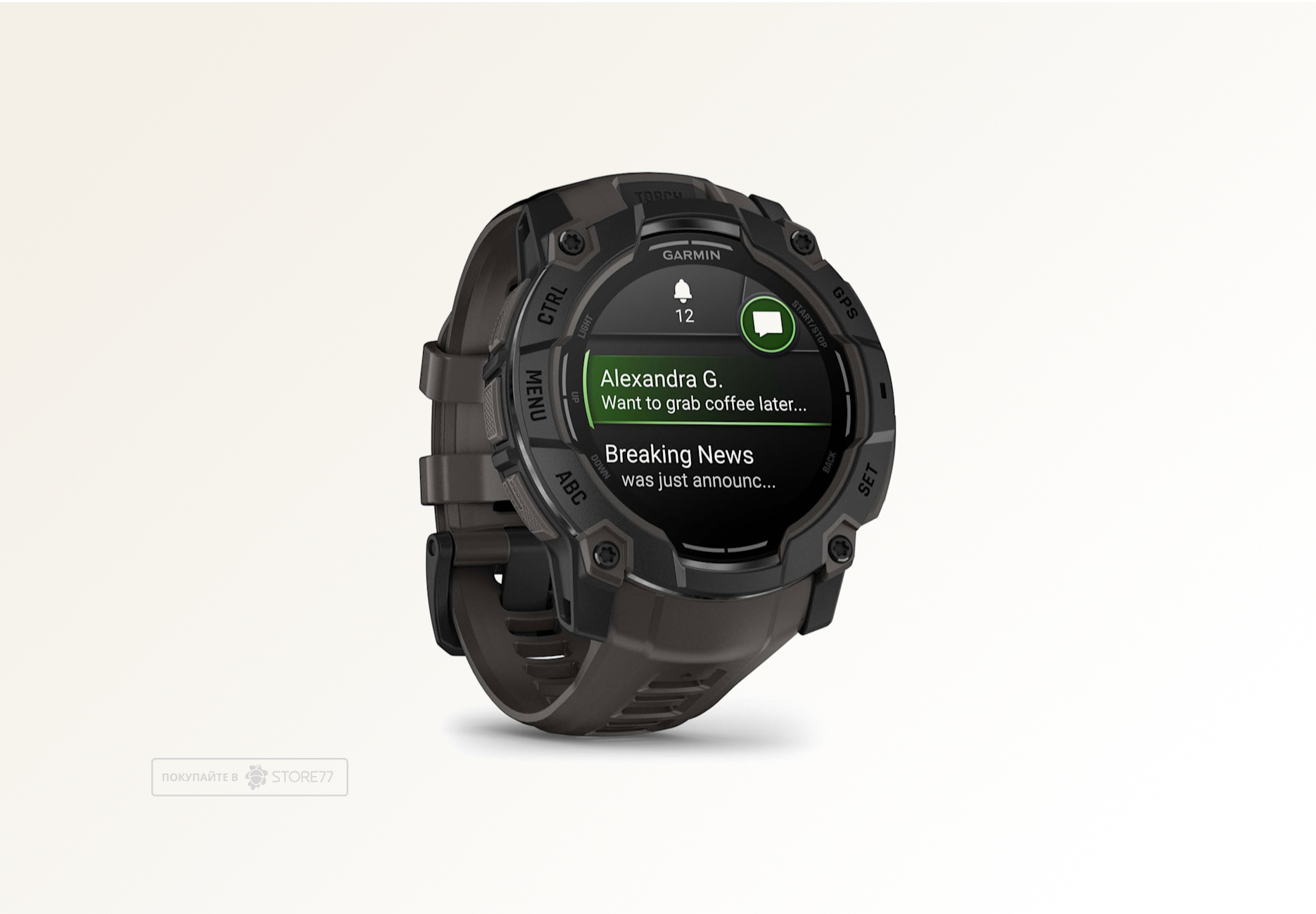 Умные часы Garmin INSTINCT 3 50 mm AMOLED Black/Charcoal Band