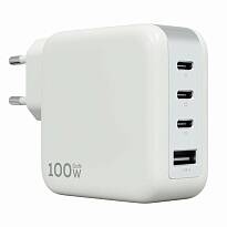 Сетевое зарядное устройство Magssory Pulse 100W Gan 3xUSB-C + USB-A (Белое)