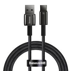 Кабель Baseus Tungsten Gold USB-A - USB-C, 100W, 1m (Черный)