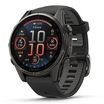 Умные часы Garmin FENIX 8 43mm Amoled Sapphire Carbon Gray DLC Titanium With Black/Pebble Gray Silicone