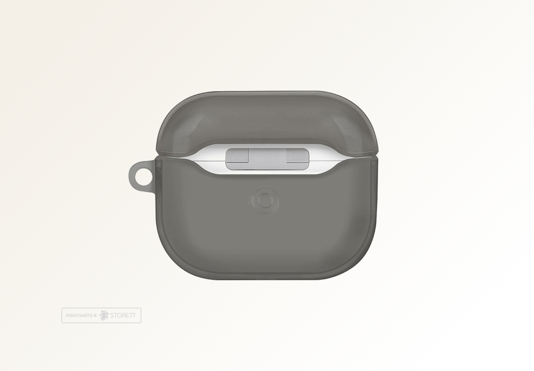 Чехол Uniq для Airpods 3 Glase TPU case with carabin (Серый)