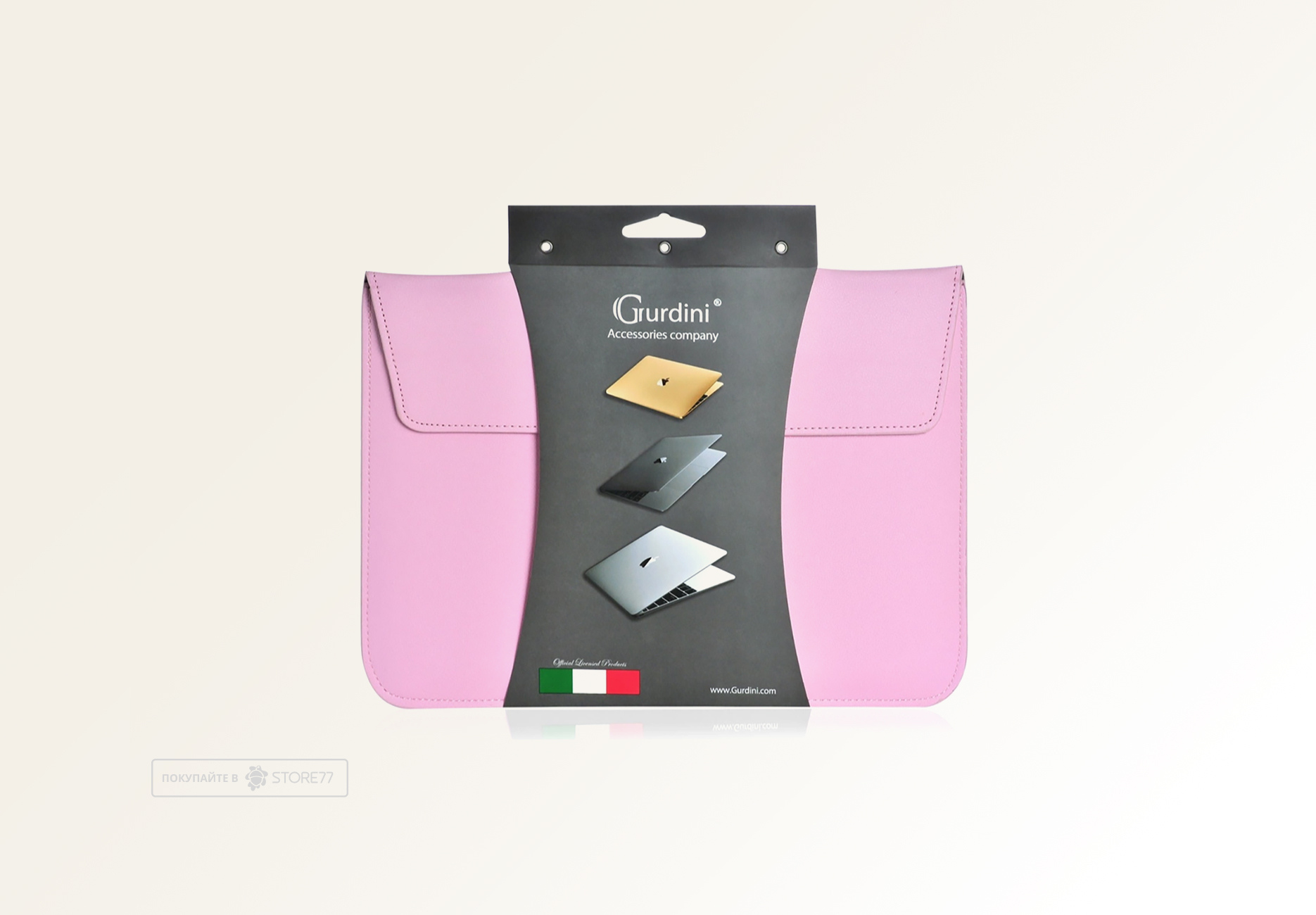 Чехол-конверт Gurdini для Macbook 13-14", экокожа (Розовый)