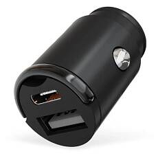 Автомобильное зарядное устройство VLP С-Power 45W с кабелем USB-C+USB-A, PD, QC (Черное) 