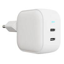 Сетевое зарядное устройство VLP G-Charge, USB-C+USB-С, PD, QC, 45Вт (Белое)