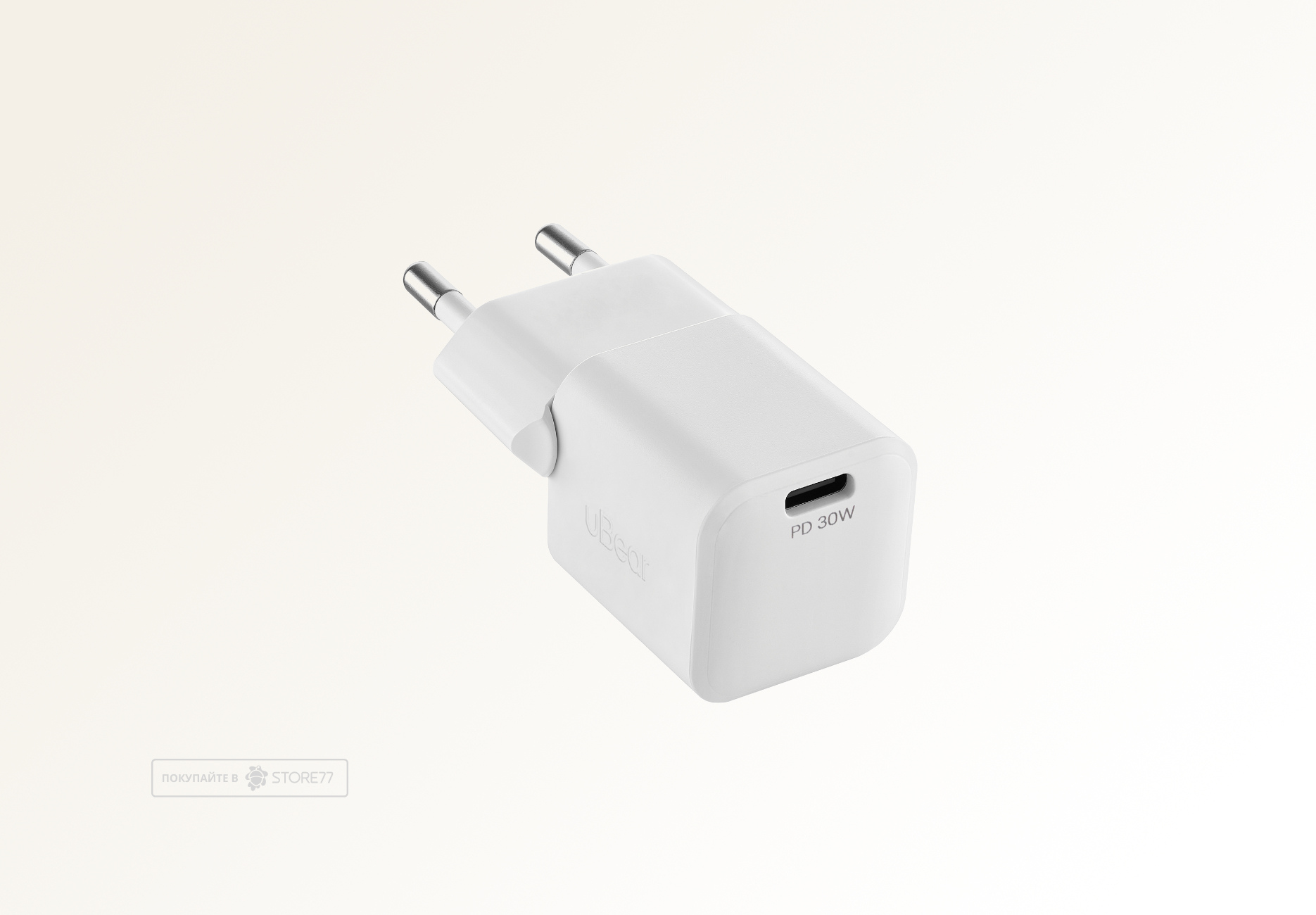 Сетевое зарядное устройство uBear Pulse Pro 30W GaN USB-C (Белое)