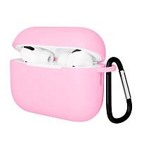Чехол Gurdini Soft Touch для Airpods Pro 3 с карабином (Розовый)