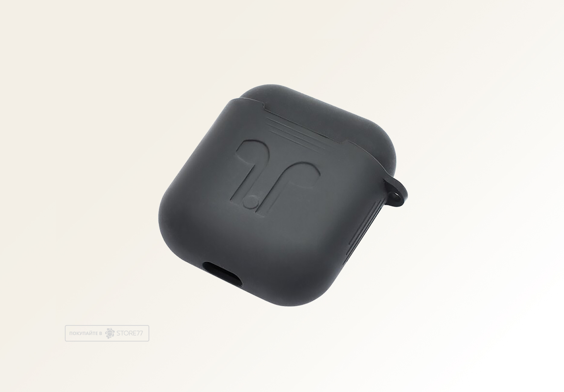 Чехол для Apple AirPods 2 силиконовый с карабином (Черный)