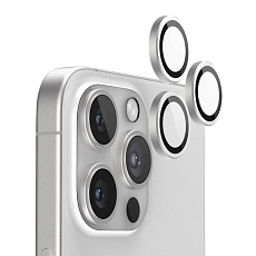 Защитное стекло на линзы камер для iPhone 16 Pro/Pro Max (Silver Titan)