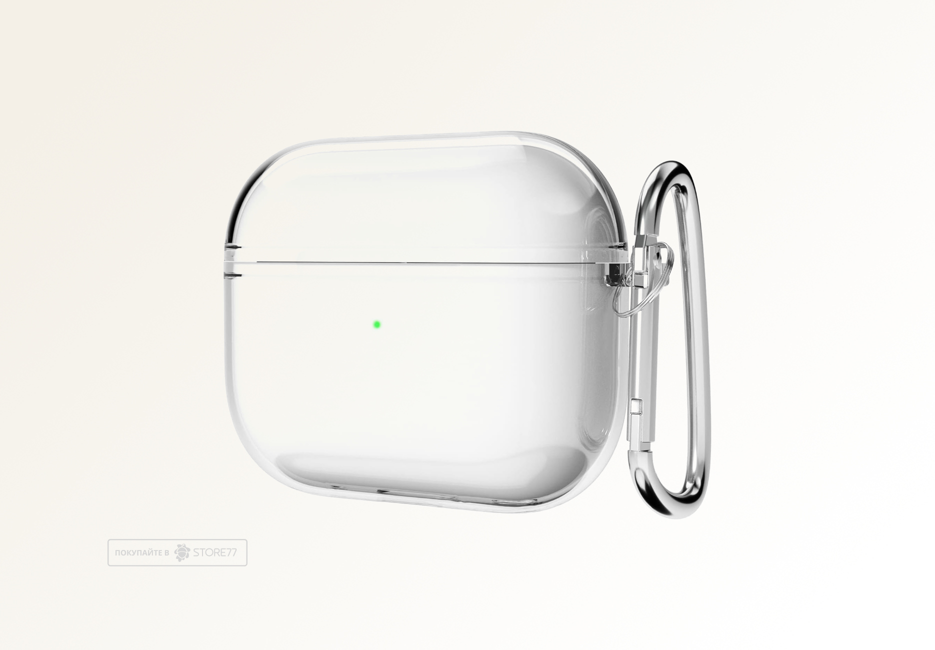 Чехол силиконовый для наушников Apple AirPods 4 с карабином (Прозрачный)