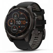 Умные часы Garmin FENIX 8 47mm Solar Sapphire Carbon Gray DLC Titanium With Black/Pebble Gray Silicone