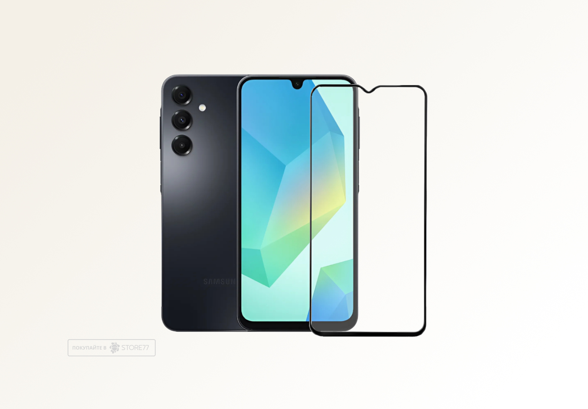 Защитное стекло для Samsung Galaxy A16/A26/A17 (Черная рамка)
