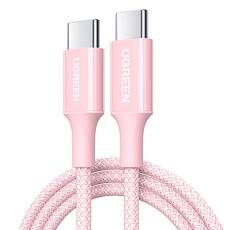Кабель UGREEN L502 Braided USB-C - USB-C 100W PD 1м (Розовый)