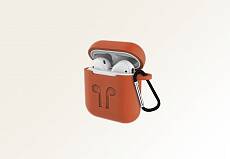 Чехол для Apple AirPods 2 силиконовый с карабином (Оранжевый)