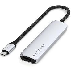 Переходник Satechi USB-C Slim Multiport Adapter 4K 4в1 (Серебристый)