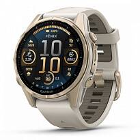 Умные часы Garmin FENIX 8 43mm Amoled Sapphire Soft Gold with Fog Gray/Dark Sandstone Silicone Band