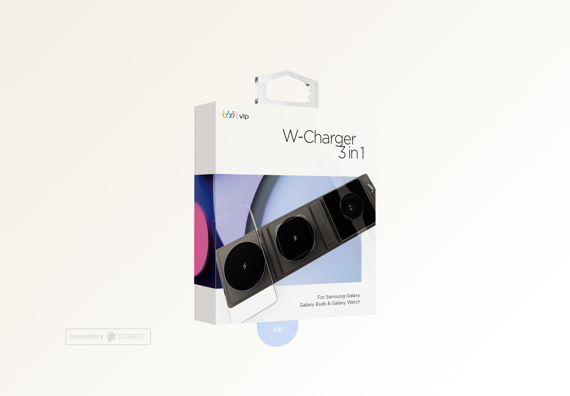 Беспроводное зарядное устройство VLP W-Charger для Samsung 3в1 (Черное)