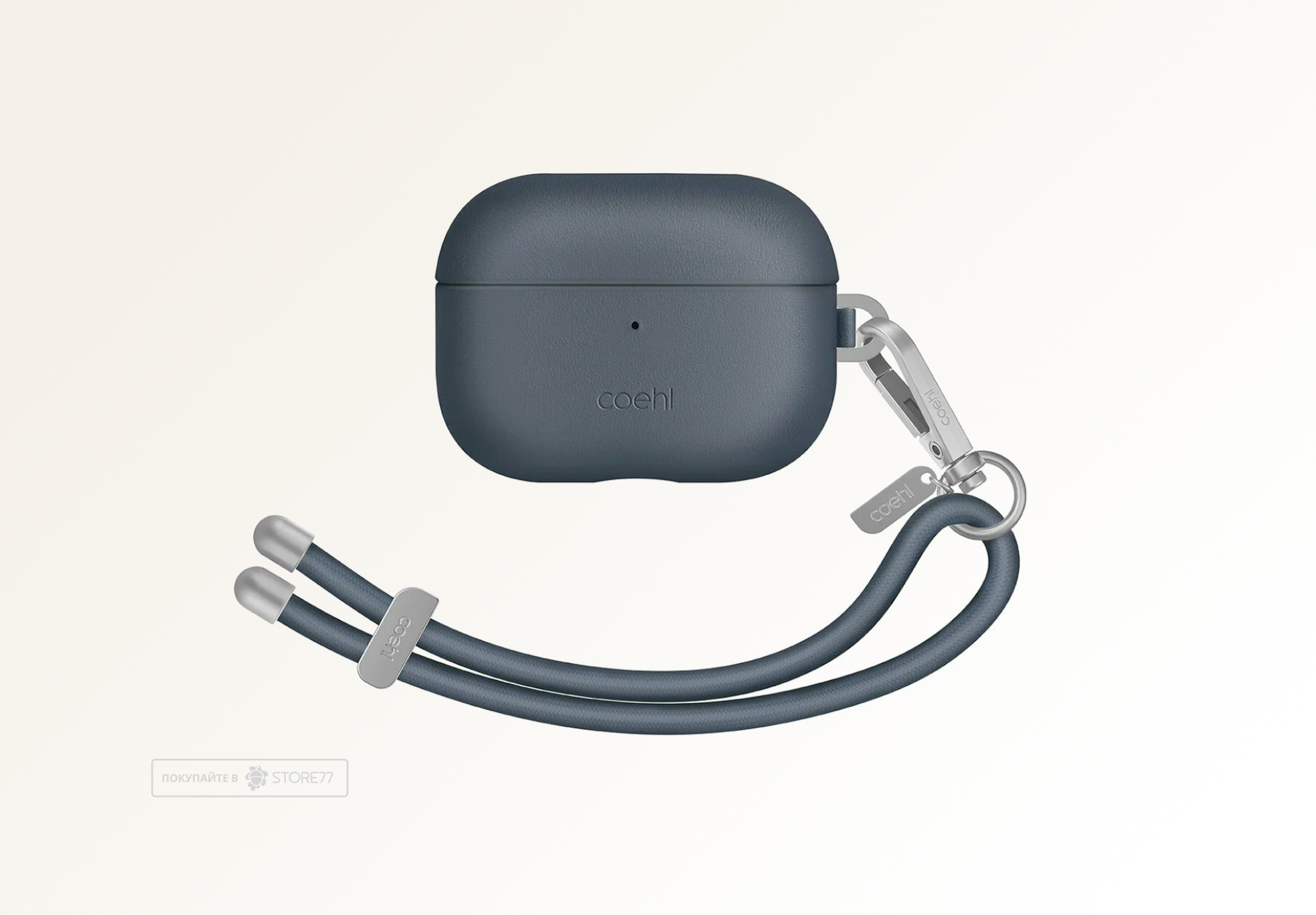 Чехол Uniq для Airpods Pro 2 COEHL + шнурок (Sapphire Blue)