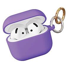 Чехол силиконовый VLP Soft Touch для AirPods 4, с кольцом (Лавандовый)