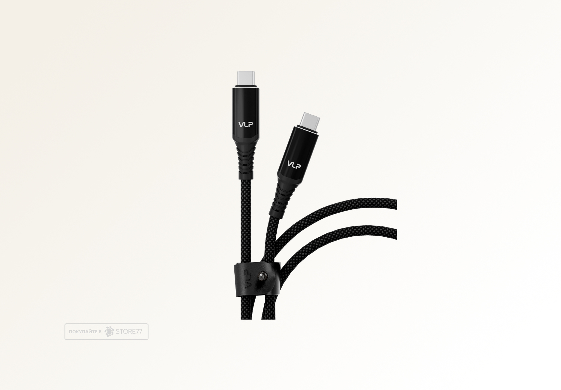 Кабель VLP Thunder Cable USB C - USB C, 240W, 1м кевларовый (Черный)
