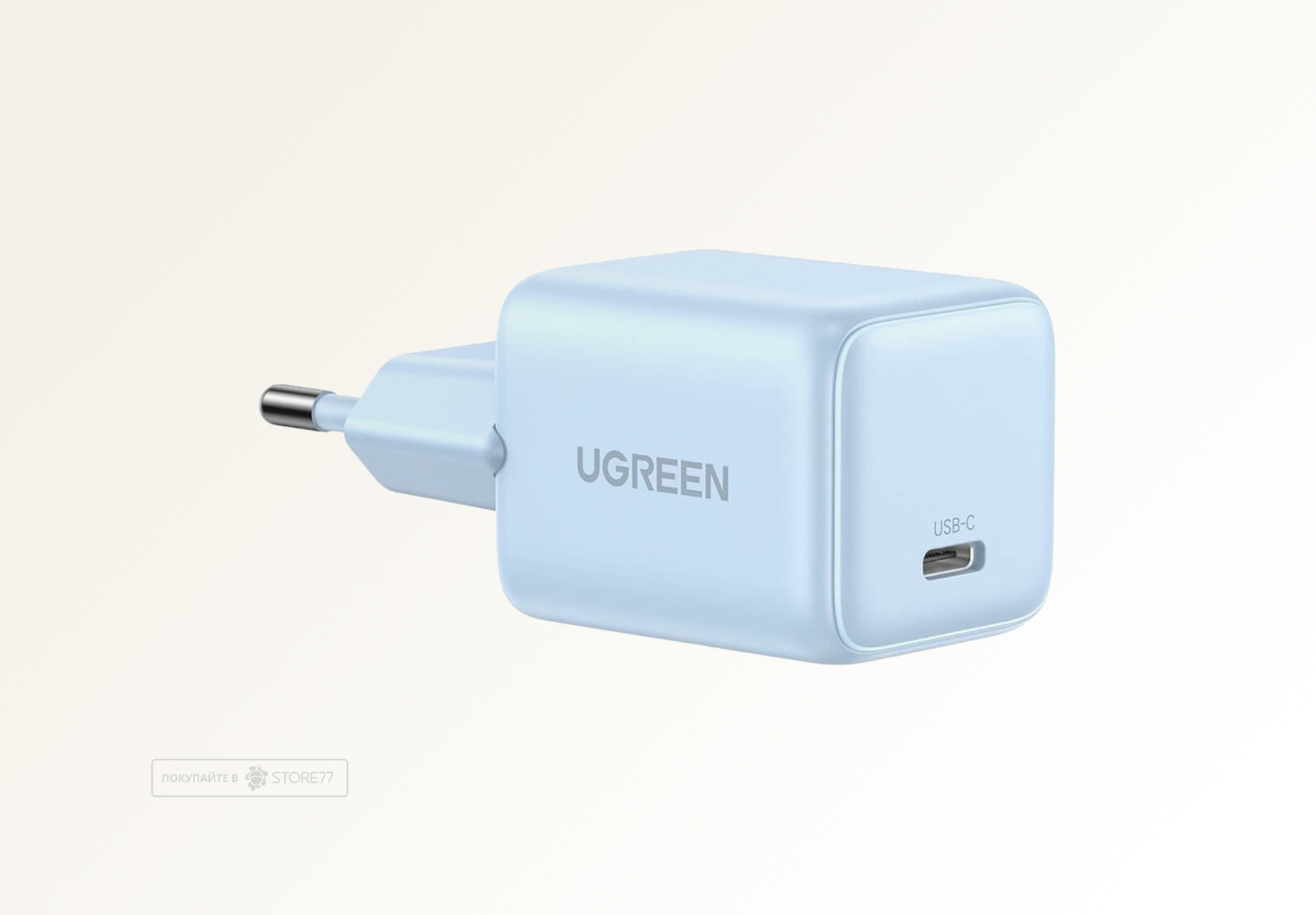 Сетевое зарядное устройство UGREEN X513 30W GaN USB-C (Голубое)