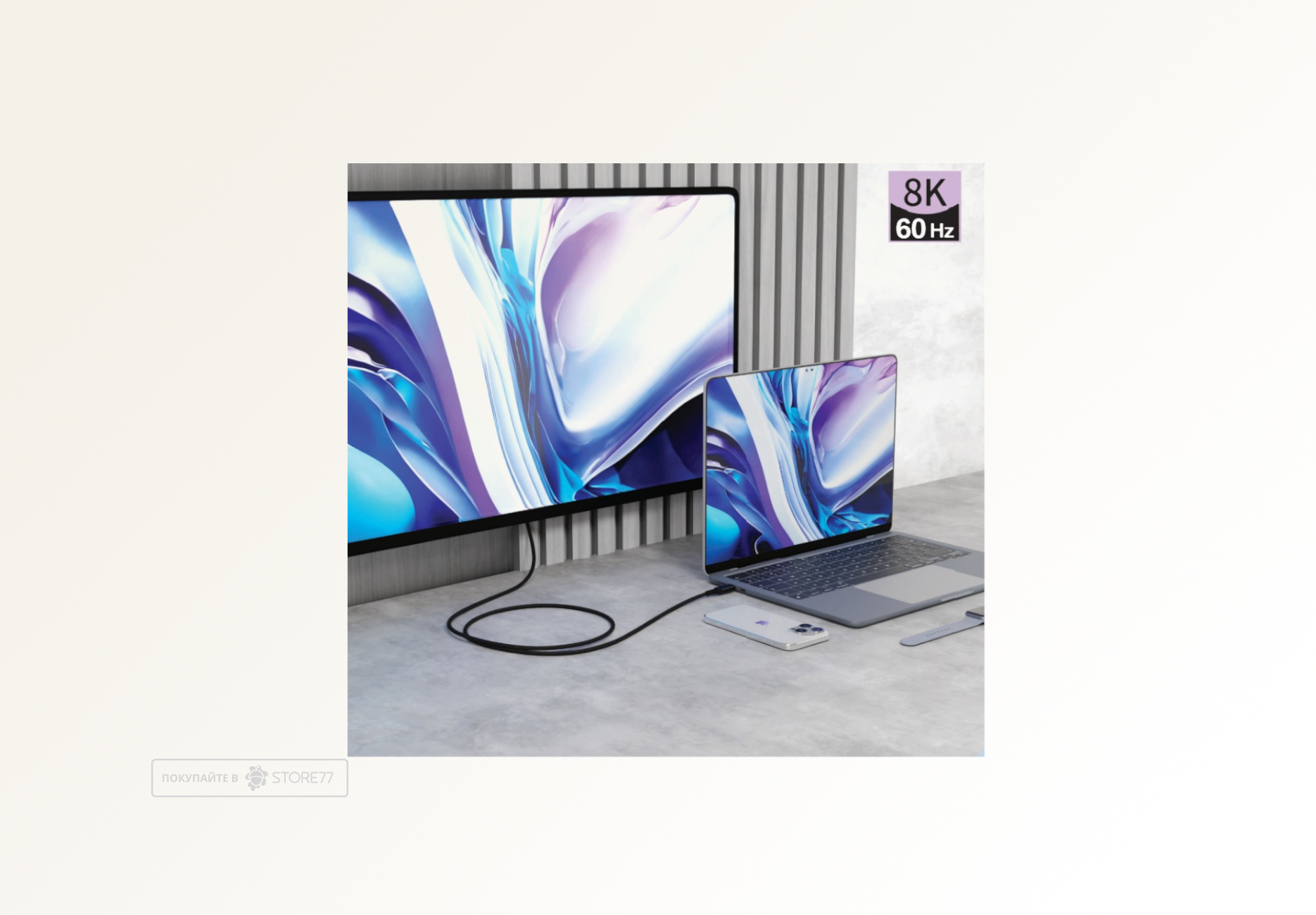 Кабель VLP Thunder Cable USB C - USB C, 240W, 1м кевларовый (Черный)